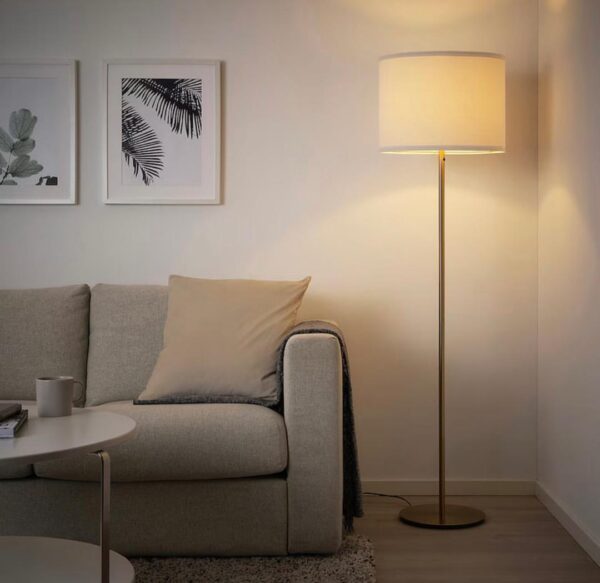 Standing Lamps With Single Straight Golden Leg