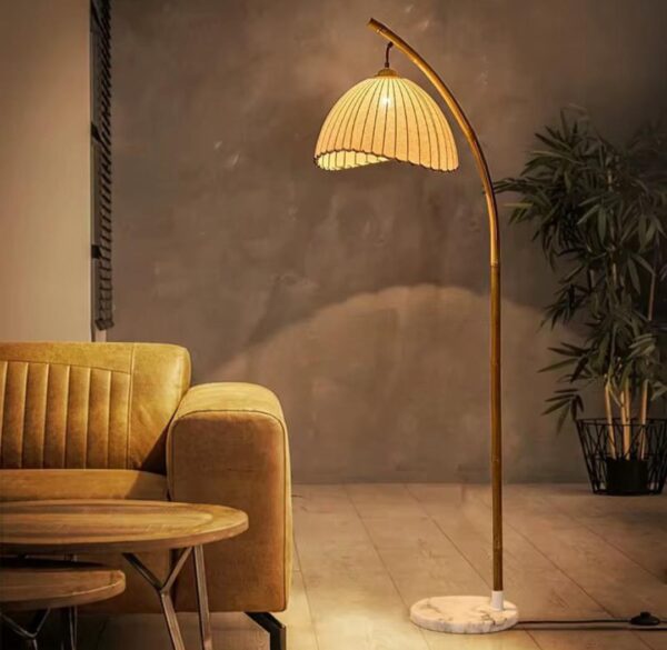 Standing Lamps Curved With Golden Legs